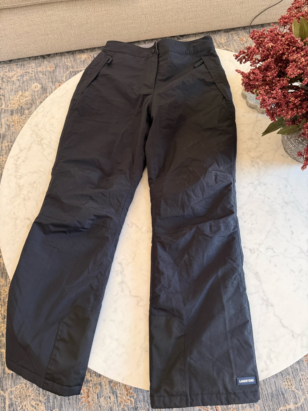 Lands' End Women's Black Insulated Snow Ski Pants Size S 6–8